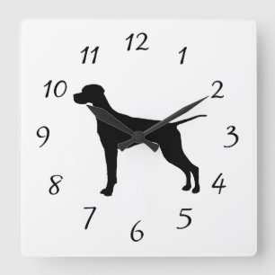 Horloge Carrée Pointeur Silhouette Love Dogs