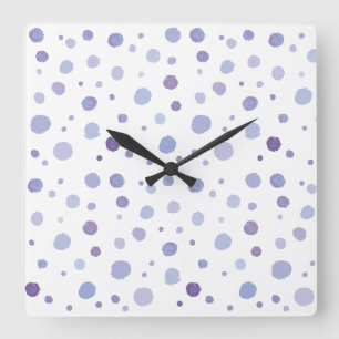 Horloge Carrée pois peints à la main