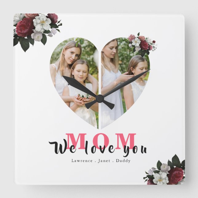 Horloge Carrée Poison shaped pour Mother day (Recto)
