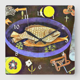 Horloge Carrée Poisson