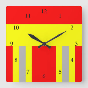 Horloge Carrée Pompier Uniforme rouge