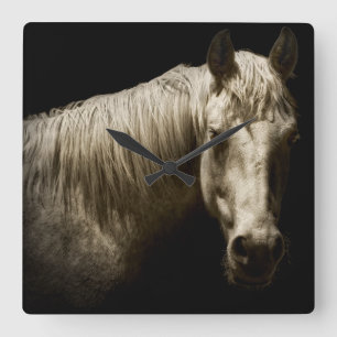 Horloge Carrée Portrait de cheval VI