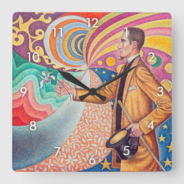 Horloge Carrée Portrait de Felix Feneon, Signac (Recto)