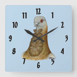 Horloge Carrée Portrait de Pigeon Figurita Valencien
