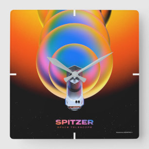 Horloge Carrée Poster du télescope Spitzer.