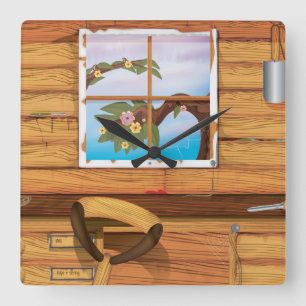 Horloge Carrée Pot Shop