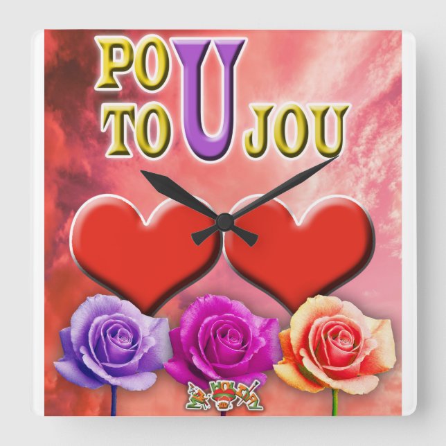 Horloge Carrée Pou Toujou (Recto)