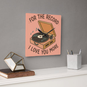 Horloge Carrée Pour le compte rendu : Je t'aime plus 💖