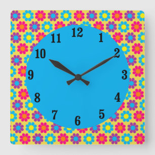 Horloge Carrée Pouvoir des fleurs
