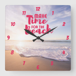Horloge Carrée Prenez le temps de la plage