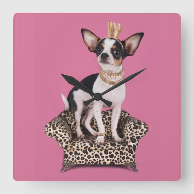 Horloge Carrée Princesse de chiwawa (Recto)