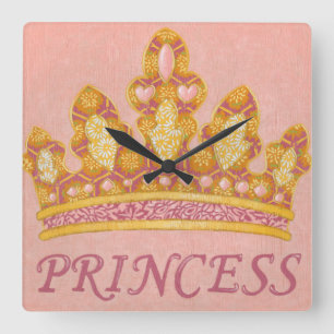 Horloge Carrée Princesse ornée de bijoux Crown par Chariklia