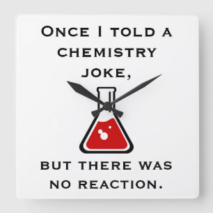 Horloge Carrée Professeur de Chimie Chimiste Cadeau Drôle Cadeaux