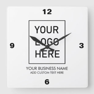 Horloge Carrée Professionnel Logo d'entreprise et Entreprise de t