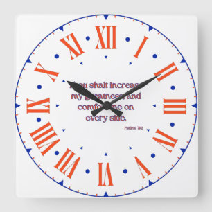 Horloge Carrée Psaumes 71:21 KJV Bible Verse II
