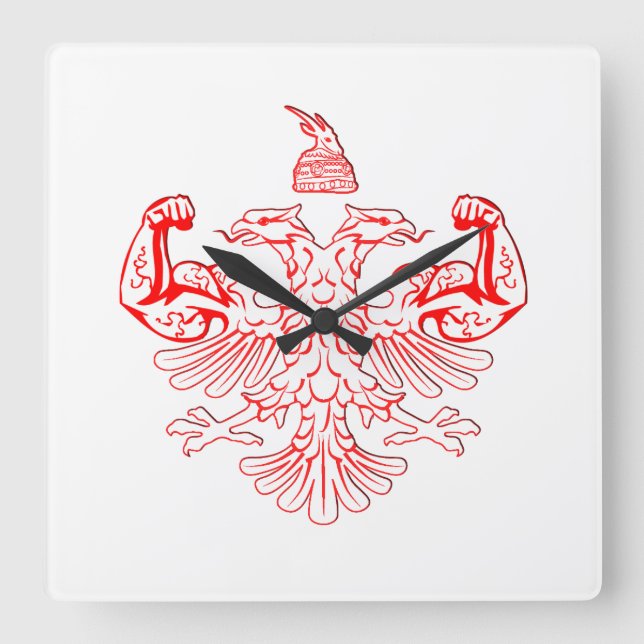 Horloge Carrée Puissance albanaise (Recto)
