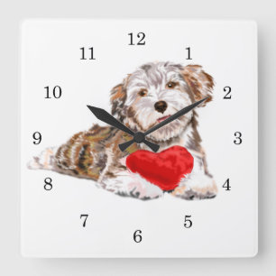 Horloge Carrée Puppy Love