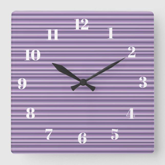 Horloge Carrée Purple stripes (Recto)