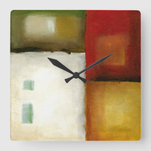 Horloge Carrée Quatre rectangles colorés par Chariklia Zarris
