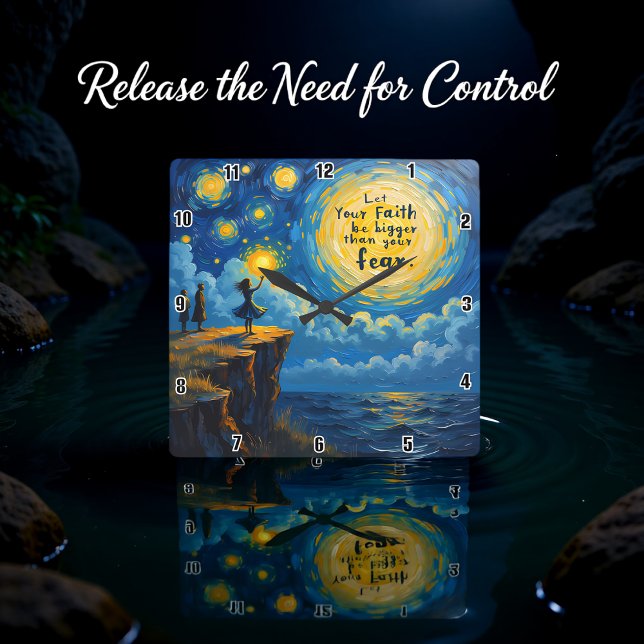 Horloge Carrée Que Ta Foi soit plus grande que ta peur (Créateur téléchargé)