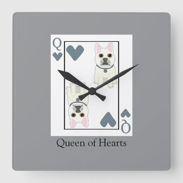 Horloge Carrée Queen of Hearts (Recto)