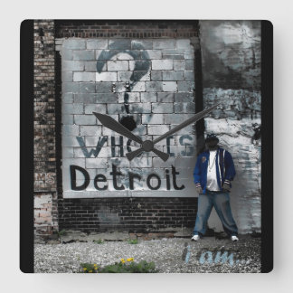 Horloge Carrée Qui est Detroit (l'horloge murale)