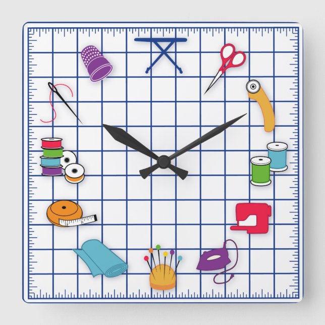 Horloge Carrée Quilt and Sew Time (Recto)