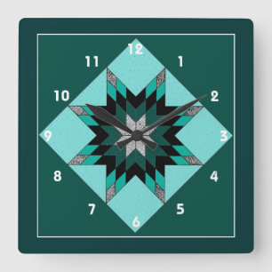 Horloge Carrée Quilt Block Clock