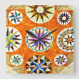Horloge Carrée Quilter Quilter Lover Motif Americana