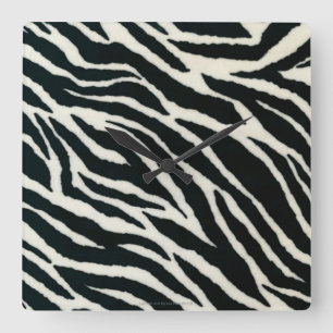 Horloge Carrée RAB Rockabilly Zebra Imprimer noir et blanc