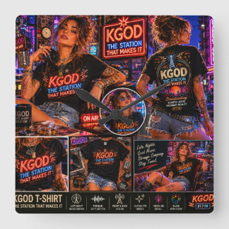 Horloge Carrée Radio KGOD Late Night