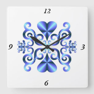 Horloge Carrée Rainbow Lily and Heart
