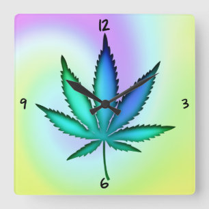 Horloge Carrée Rainbow Love  Square Wall Clock