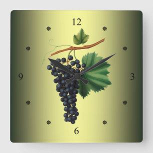 Horloge Carrée Raisins vénitiens~Giorgio Gallesio~Fruit botanique