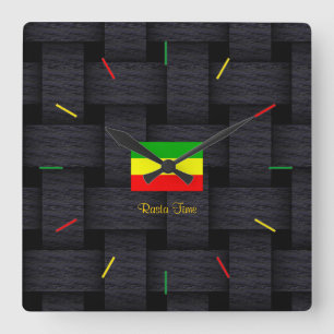 Horloge Carrée Rasta Time
