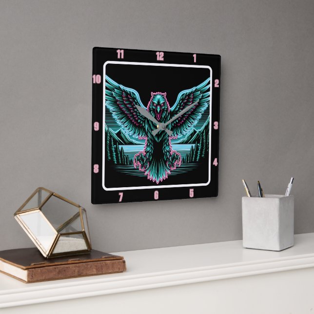 Horloge Carrée Rayon Faucon Rayant (Bureau)