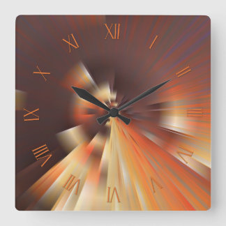 Horloge Carrée Rayons solaires Abstraits