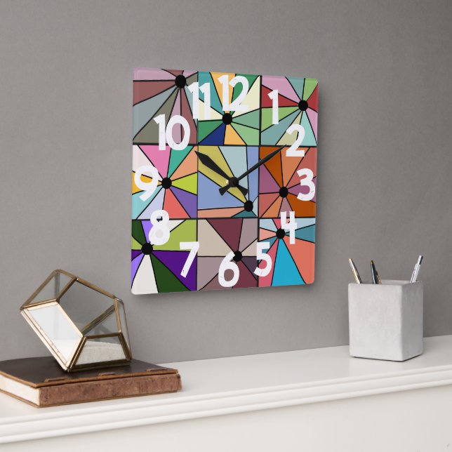 Horloge Carrée Rayons Sun (Bureau)