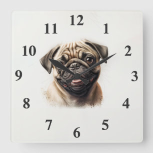 Horloge Carrée Récupérateur doré mignon moderne Meilleur chien ma