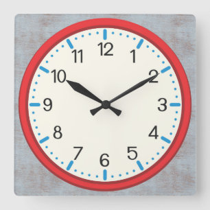 Horloge Carrée Red Frame Frosty