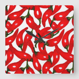 Horloge Carrée Red Hottt Chili