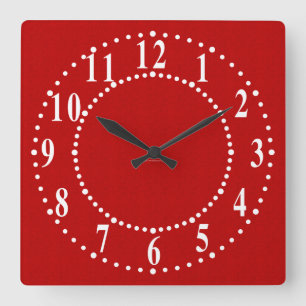 Horloge Carrée Red Satin Look Wall Clock