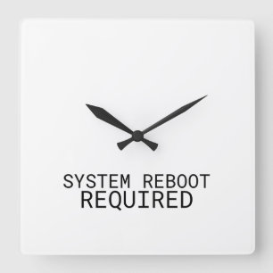 Horloge Carrée Redémarrage du système requis Machine à écrire min