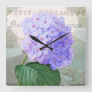 Horloge Carrée Redoute Hydrangea Shabby French Accent Clock