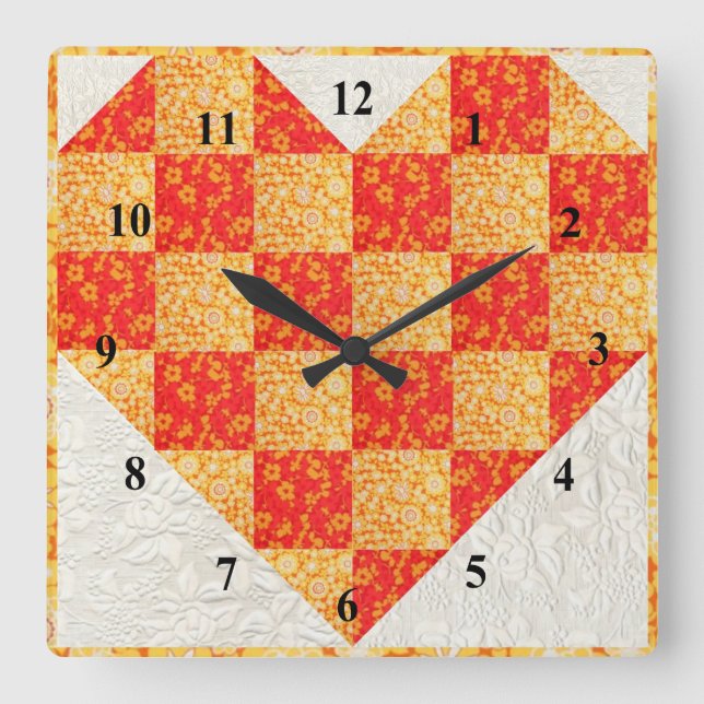Horloge Carrée Regard piqué belle par orange (Recto)