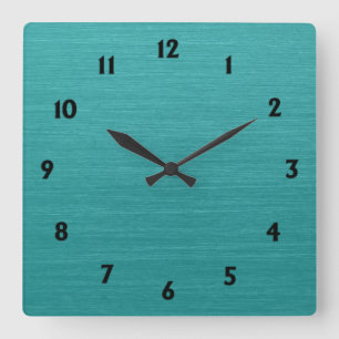 Horloge Carrée Regard turquoise balayé kash001 en métal avec de