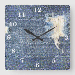 Horloge Carrée Regarder les jeans déchirés