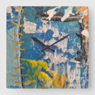 Horloge Carrée reloj artistico con preciosos tonos azules