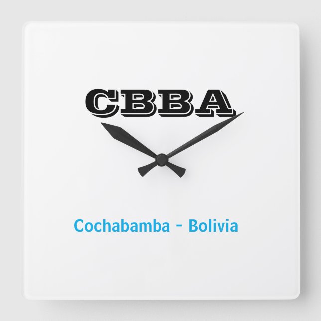 Horloge Carrée Reloj CBBA Cochabamba Bolivie (Recto)