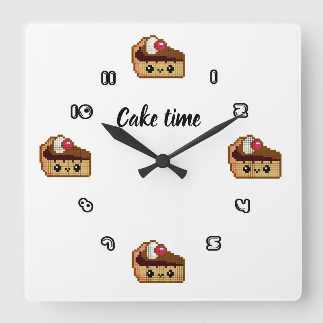 Horloge Carrée Reloj de pared cuadrado CAKE TIME (Recto)
